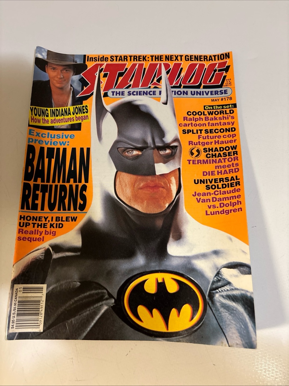 Starlog Magazine #178 May 1992 Michael Keaton Batman Returns Young Indiana Jones